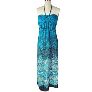 Paisley halter maxi dress